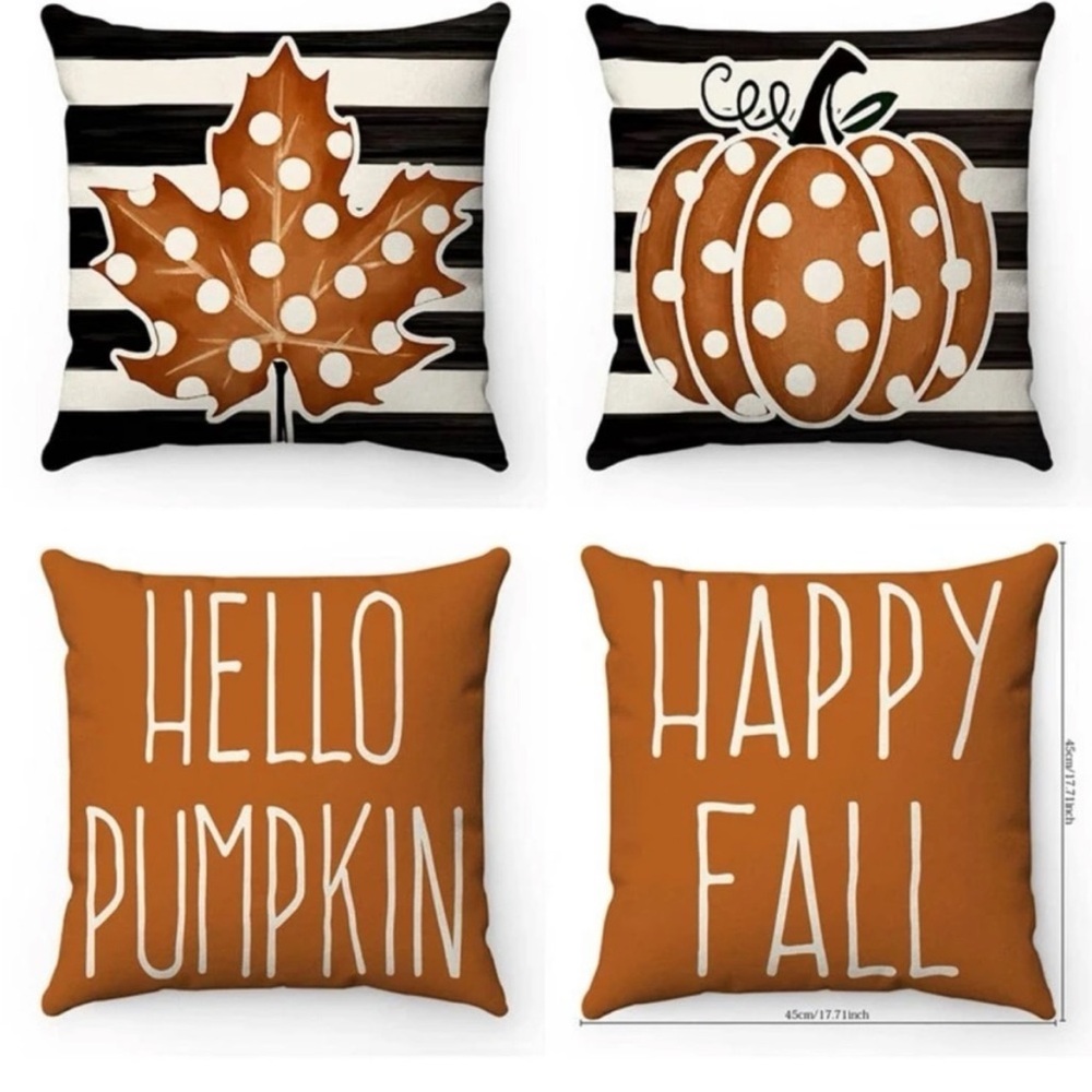 1 set left 😍4 piece Fall pillow covers ❤️